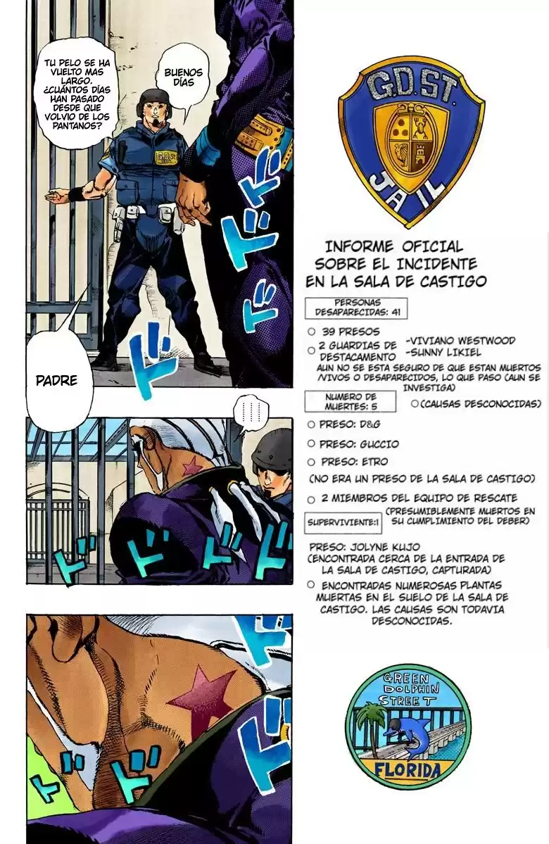 JoJo's Bizarre Adventure Parte 6: Stone Ocean Full Color Capitulo 96: ¡Jail House Lock! parte 1 página 3