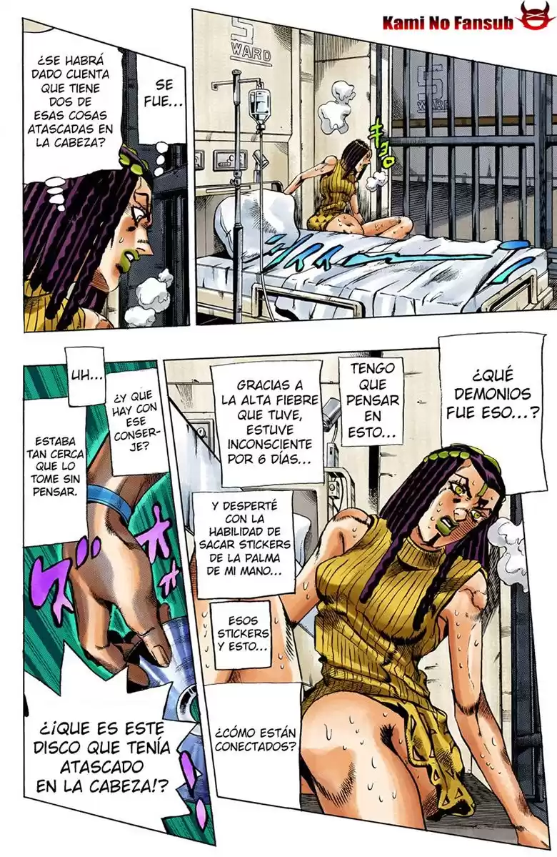 JoJo's Bizarre Adventure Parte 6: Stone Ocean Full Color Capitulo 22: El kiss de Hermes parte 2 página 8