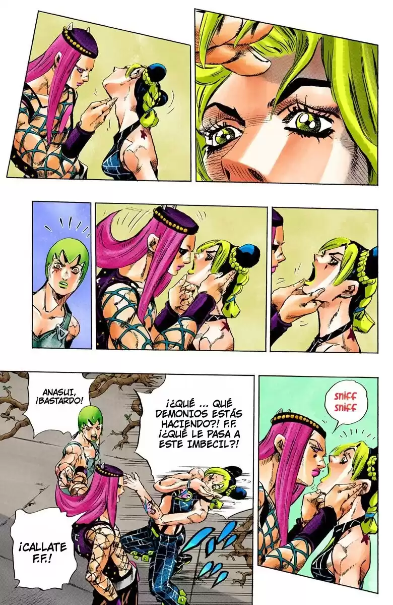 JoJo's Bizarre Adventure Parte 6: Stone Ocean Full Color Capitulo 77: Nacimiento del "Verde" parte 2 página 5