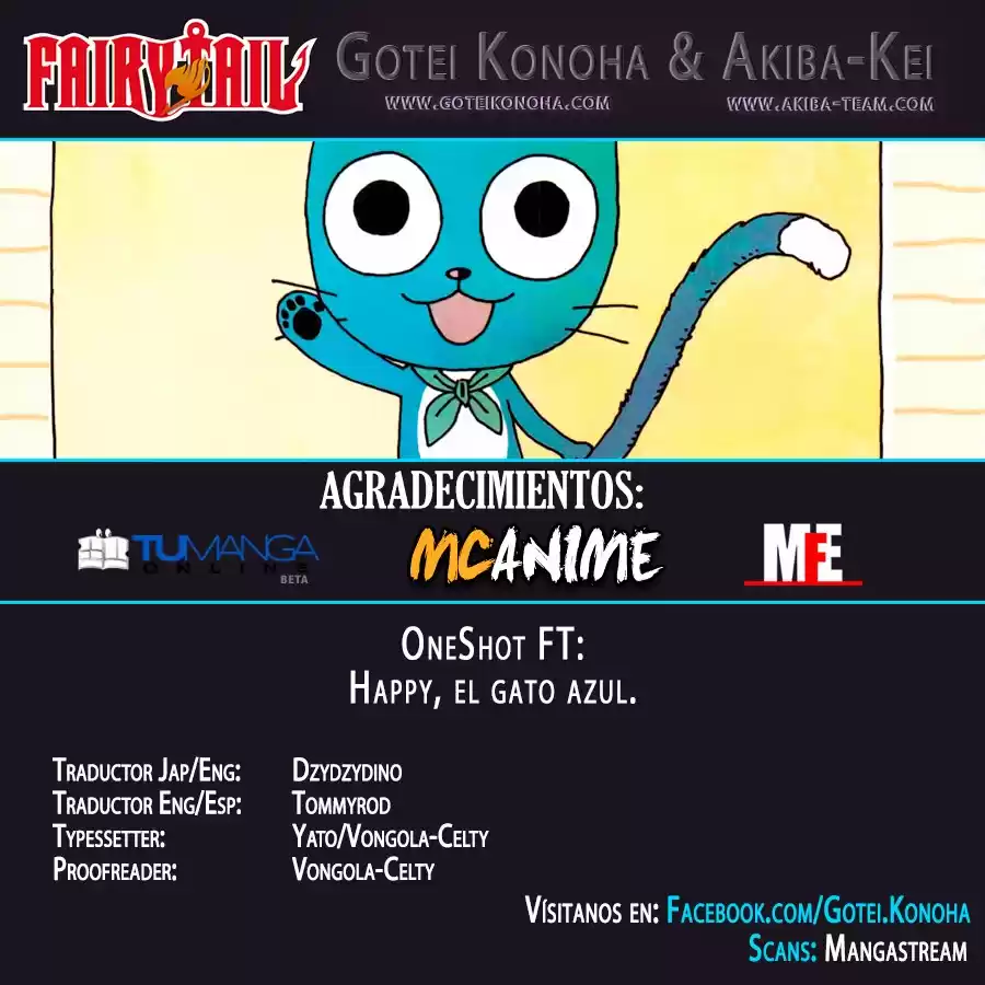 Fairy Tail Capitulo 423.05: One Shot - Happy el gato azul página 1