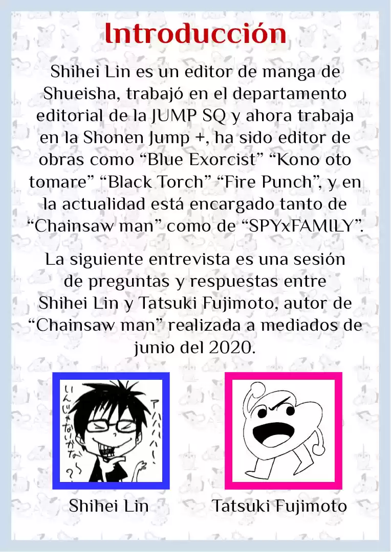 Chainsaw Man Capitulo 75.5: Entrevistas Tatsuki Fujimoto 2 página 1