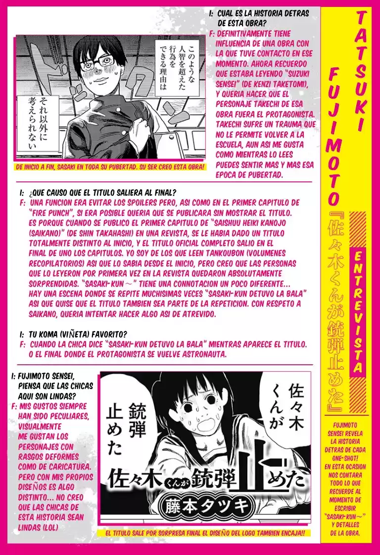 Chainsaw Man Capitulo 33.5: Entrevistas Tatsuki Fujimoto página 3