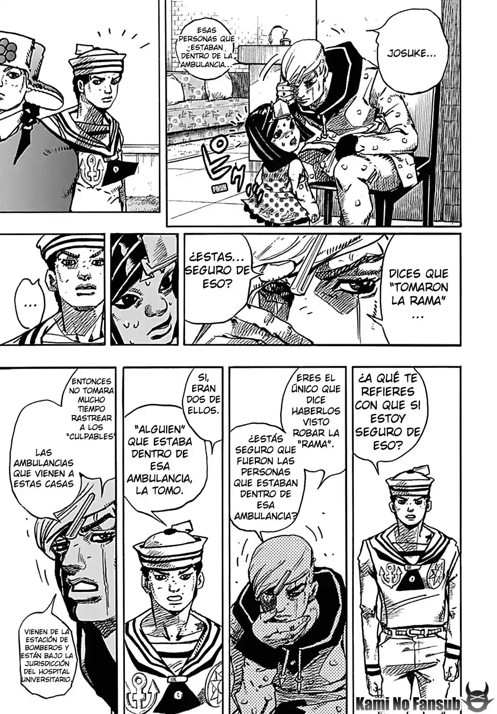 JoJo's Bizarre Adventure Parte 8: JoJolion Capitulo 77: Diríjanse al Hospital Universitario T.G. página 9