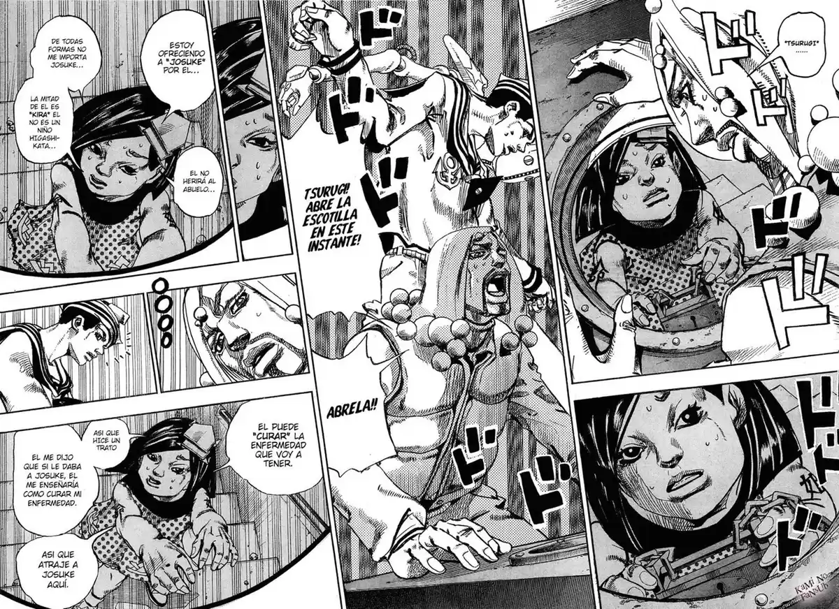 JoJo's Bizarre Adventure Parte 8: JoJolion Capitulo 29: Norisuke Higashikata, Tsurugi Higashikata y Yotsuyu Yagiyama, Parte 3 página 7