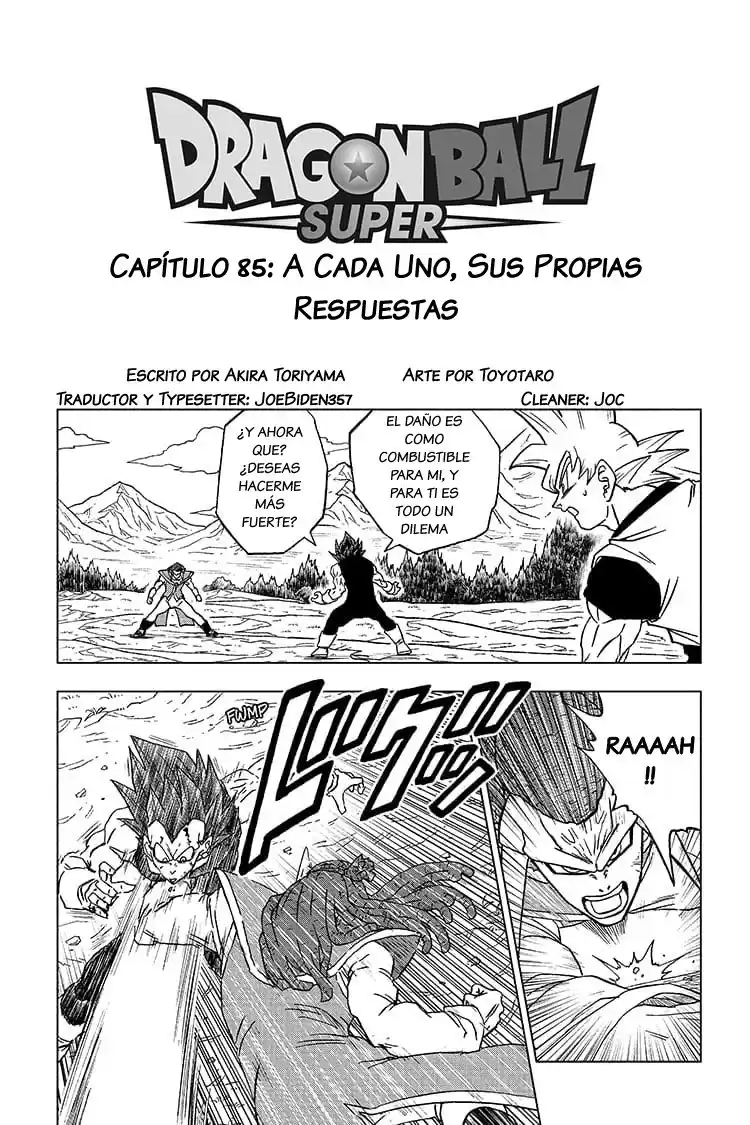 Dragon Ball Super Capitulo 85: A Cada Uno, Sus Propias Respuestas página 1