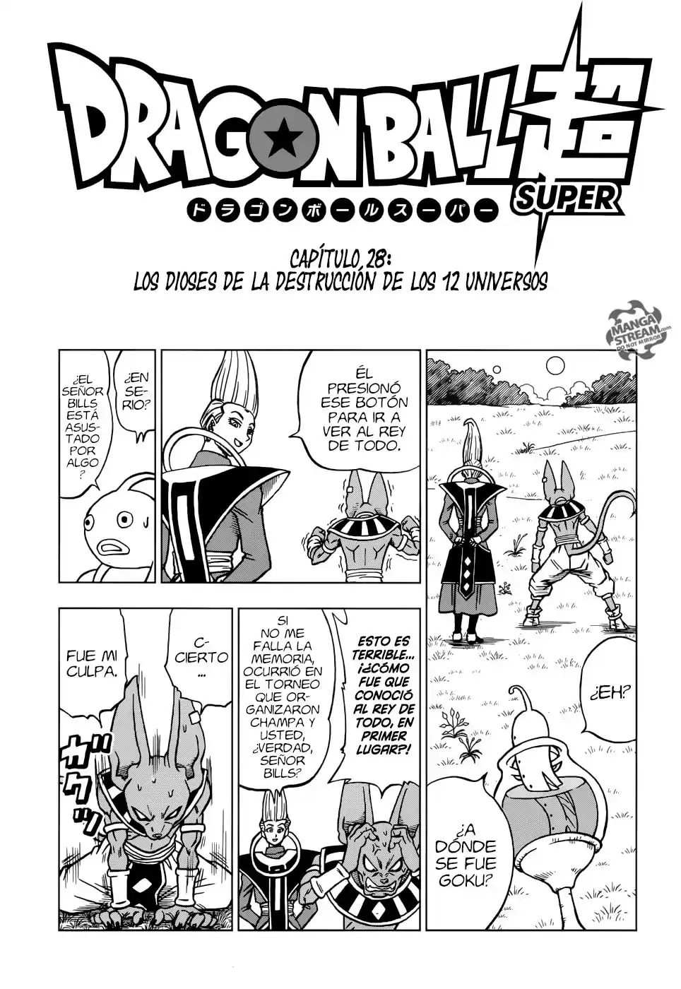 Dragon Ball Super Capitulo 28: Los Dioses de la Destrucción de los 12 Universos página 2