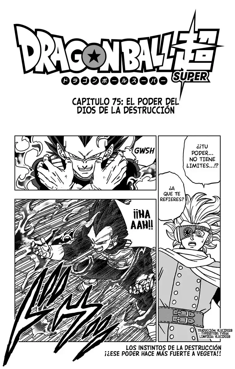 Dragon Ball Super Capitulo 75: El poder del dios de la destrucción página 1