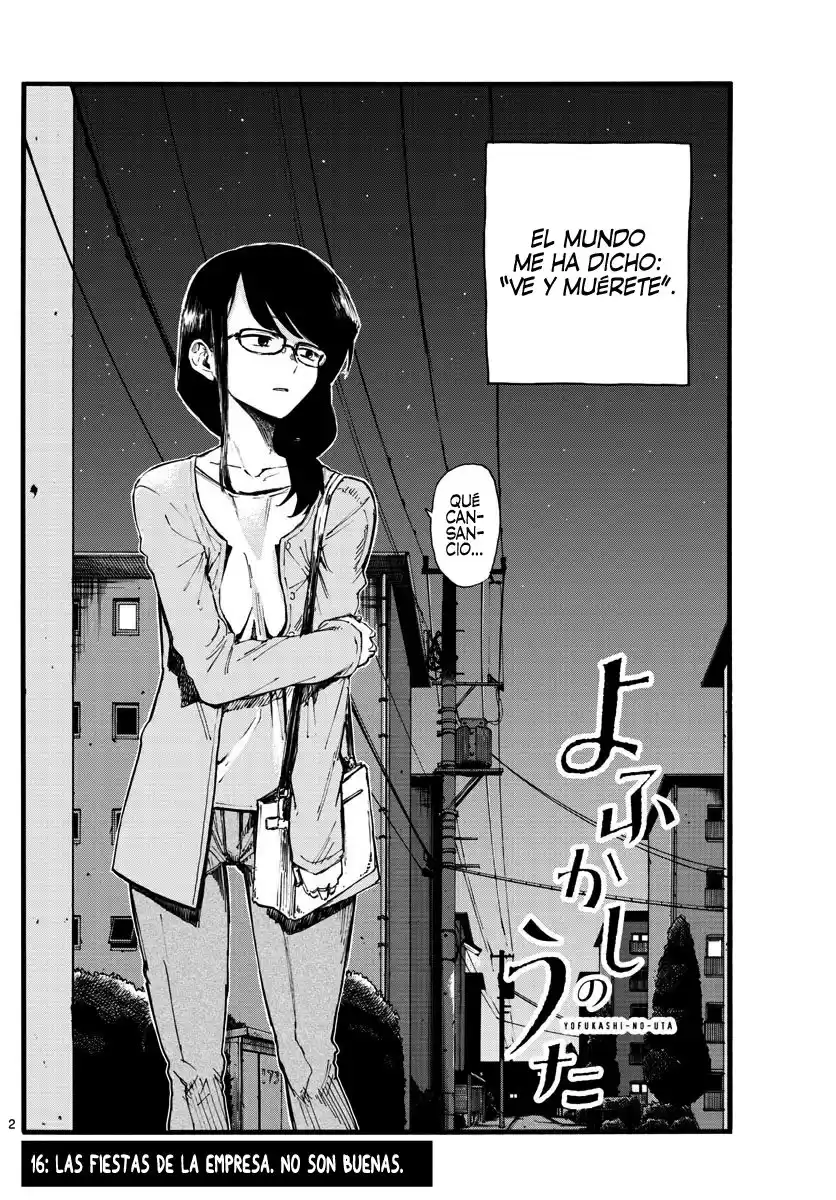 Yofukashi no Uta Capitulo 16: Las fiestas de la empresa. No son buenas. página 3