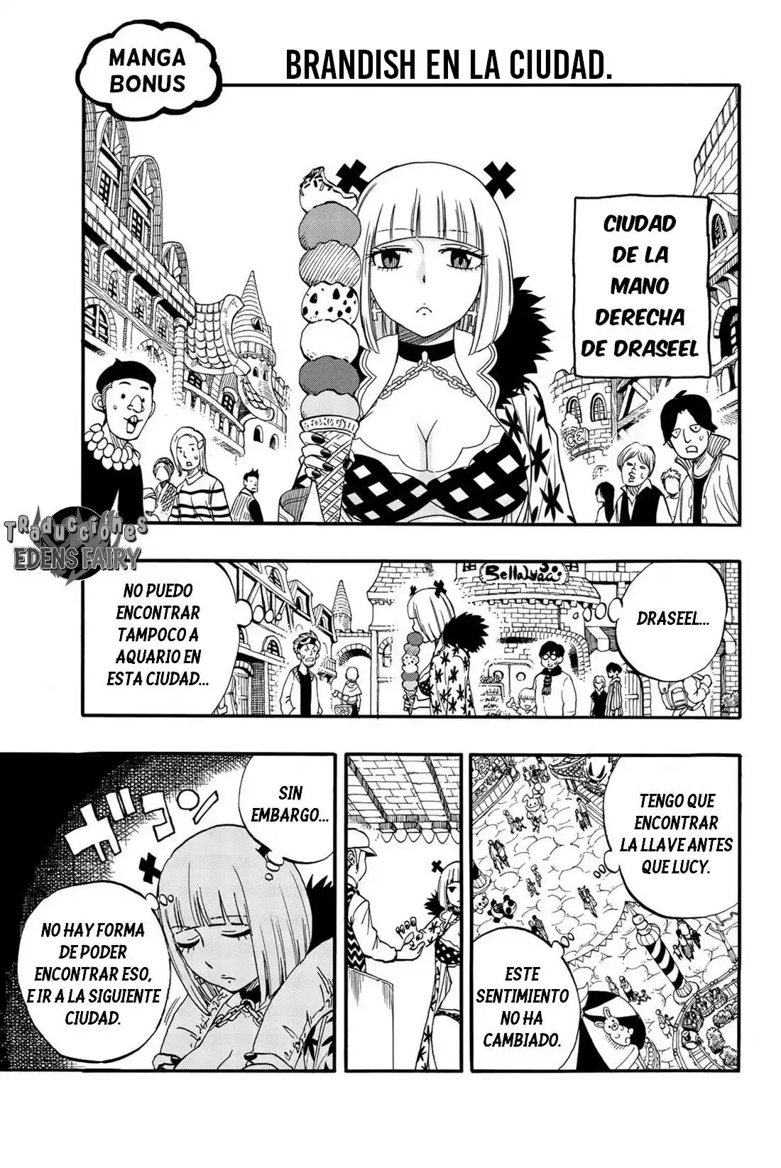 Fairy Tail: 100 Years Quest Capitulo 63.5: Omake Brandish en la Ciudad página 1