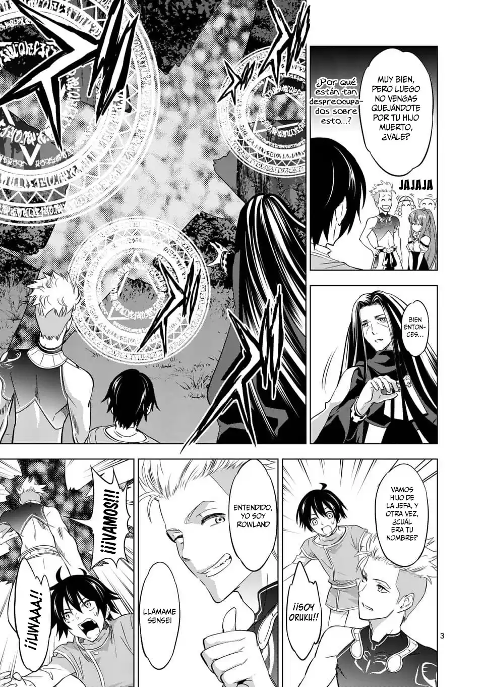 Shijou Saikyou Orc-san no Tanoshii Tanetsuke Harem Zukuri Capitulo 4: Entrenamiento de Rowland el Rey de las Artes Marciales página 5