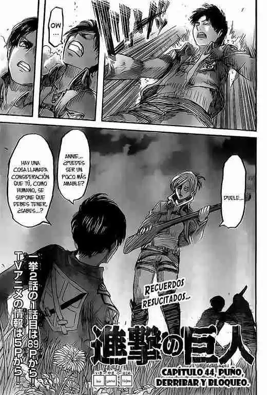 Shingeki no Kyojin Capitulo 44: Arroja, golpea, somete página 1