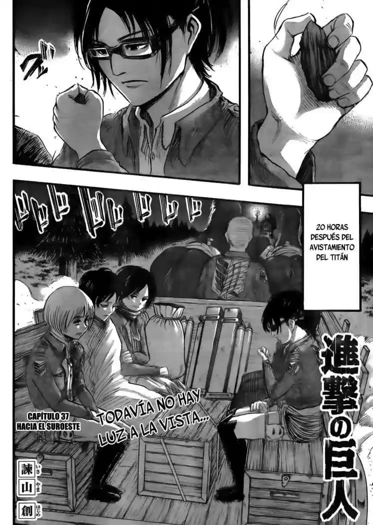 Shingeki no Kyojin Capitulo 37: Hacia el sureste página 1