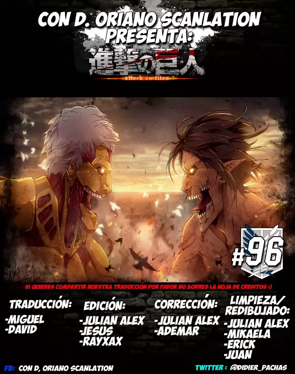 Shingeki no Kyojin Capitulo 96: La puerta de la esperanza página 1