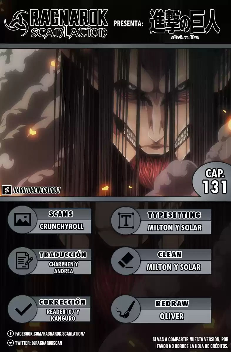 Shingeki no Kyojin Capitulo 131: El Retumbar página 1