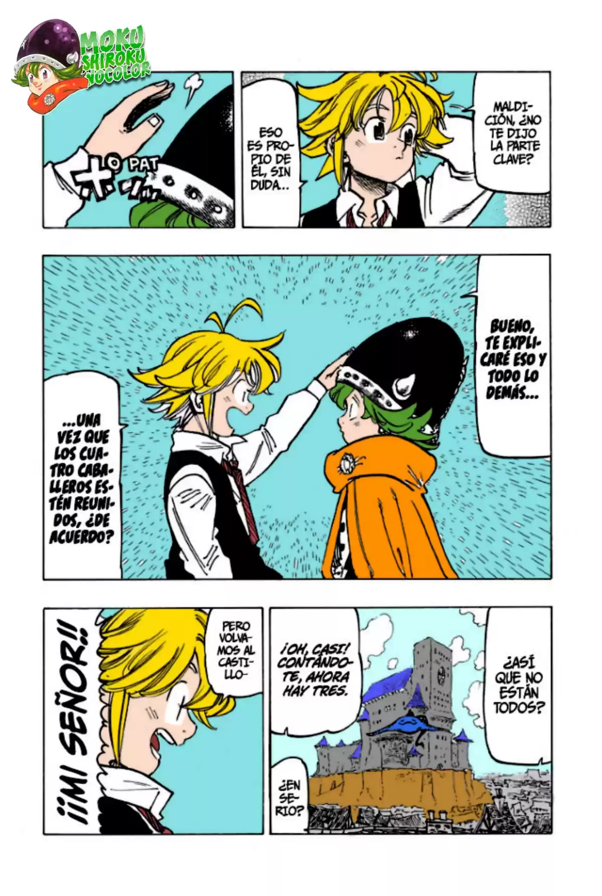 Mokushiroku no Yonkishi Capitulo 53.5: Triple problema (FAN-COLOR) página 4