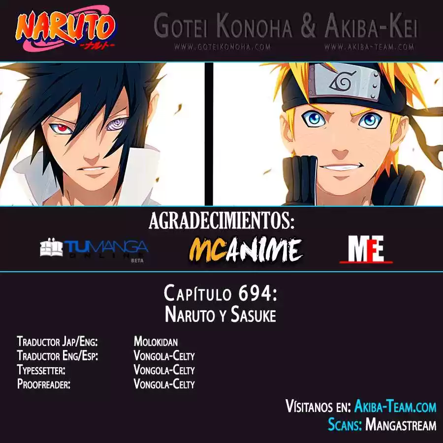 Naruto Capitulo 694: Naruto y Sasuke página 1