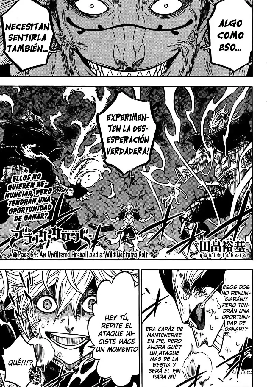 Black Clover Capitulo 64: Una bola de fuego sincera y un rayo salvaje. página 1