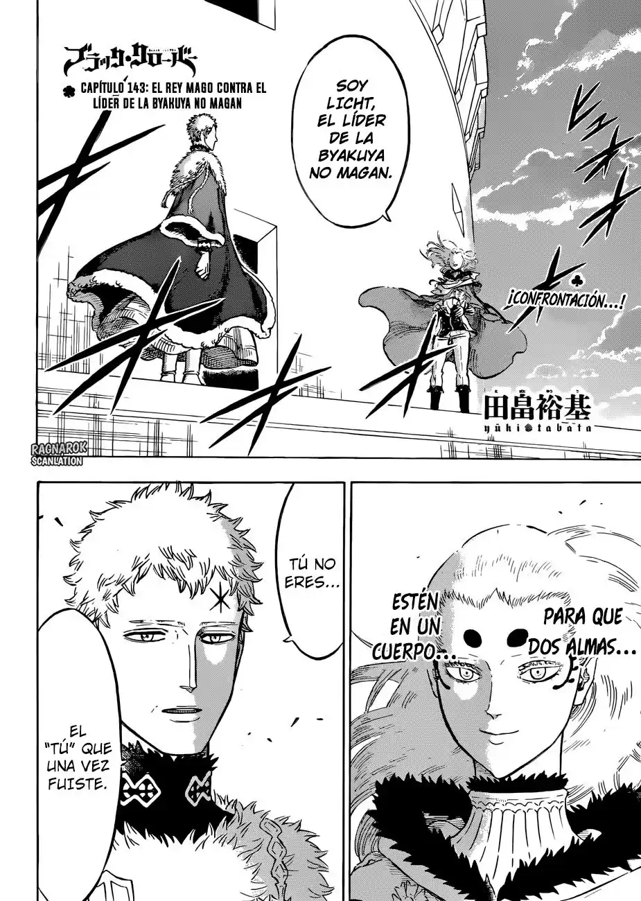 Black Clover Capitulo 143: El Rey Mago contra el líder de la Byakuya no Magan página 3