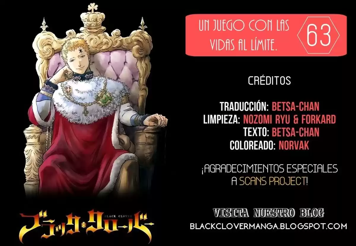 Black Clover Capitulo 63: Un juego con las vidas al límite. página 1