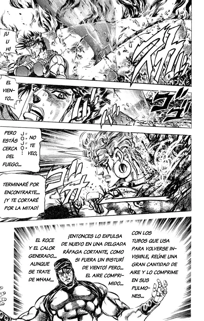 JoJo's Bizarre Adventure Parte 2: Battle Tendency Capitulo 59: El Viento, El Carro y Wamuu, Parte 9 página 9