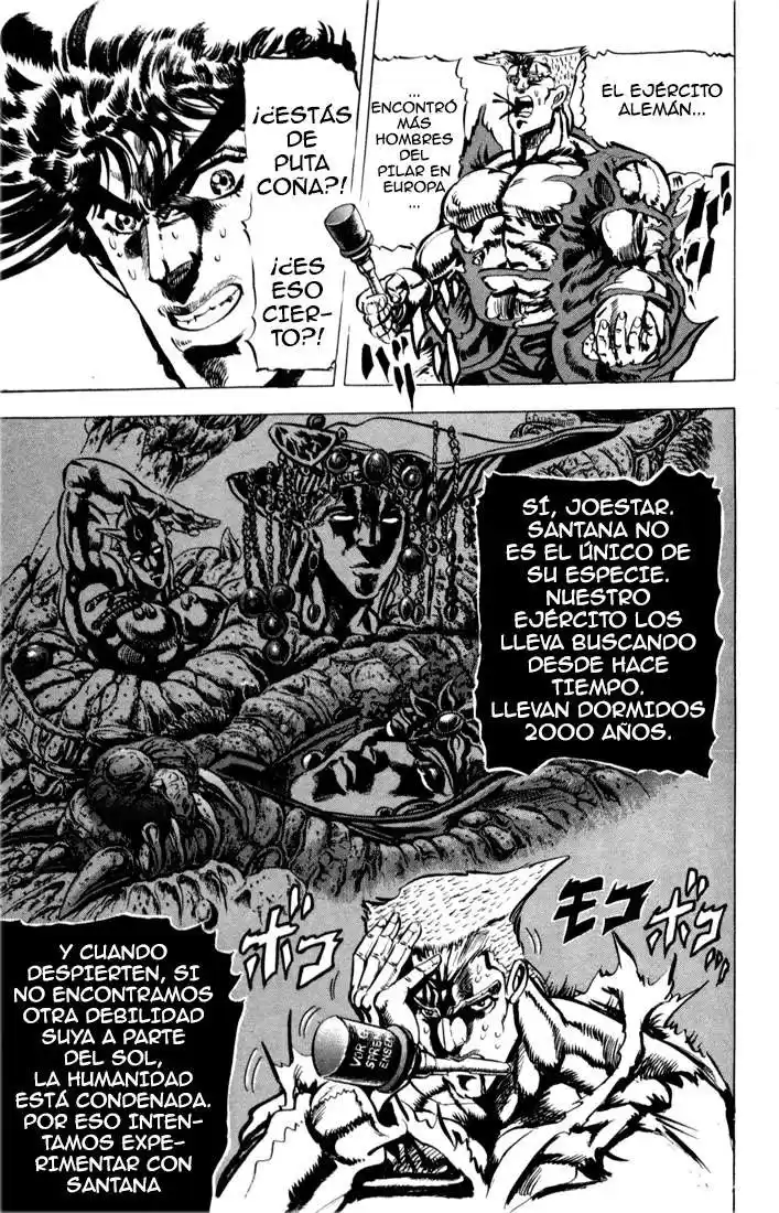 JoJo's Bizarre Adventure Parte 2: Battle Tendency Capitulo 17: El Hombre del Pilar, Santana, Parte 8 página 7