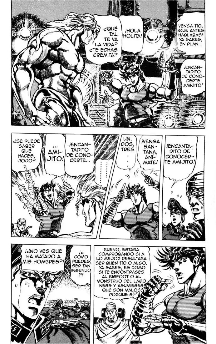 JoJo's Bizarre Adventure Parte 2: Battle Tendency Capitulo 14: El Hombre del Pilar, Santana, Parte 5 página 6