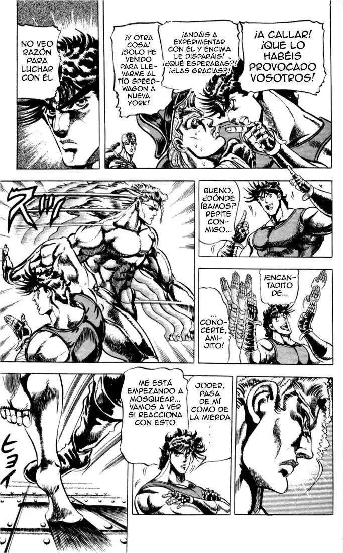 JoJo's Bizarre Adventure Parte 2: Battle Tendency Capitulo 14: El Hombre del Pilar, Santana, Parte 5 página 7